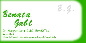 benata gabl business card